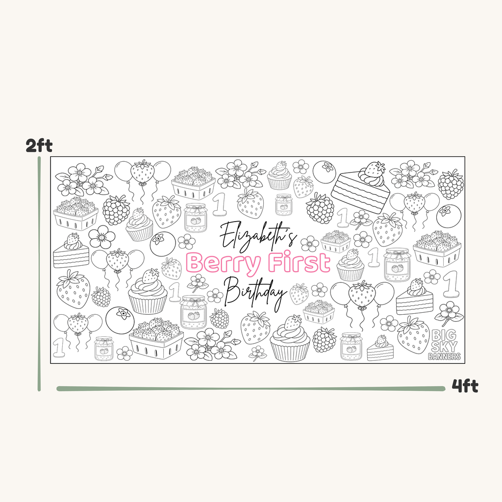 Berry First Customizable Giant Coloring Banner