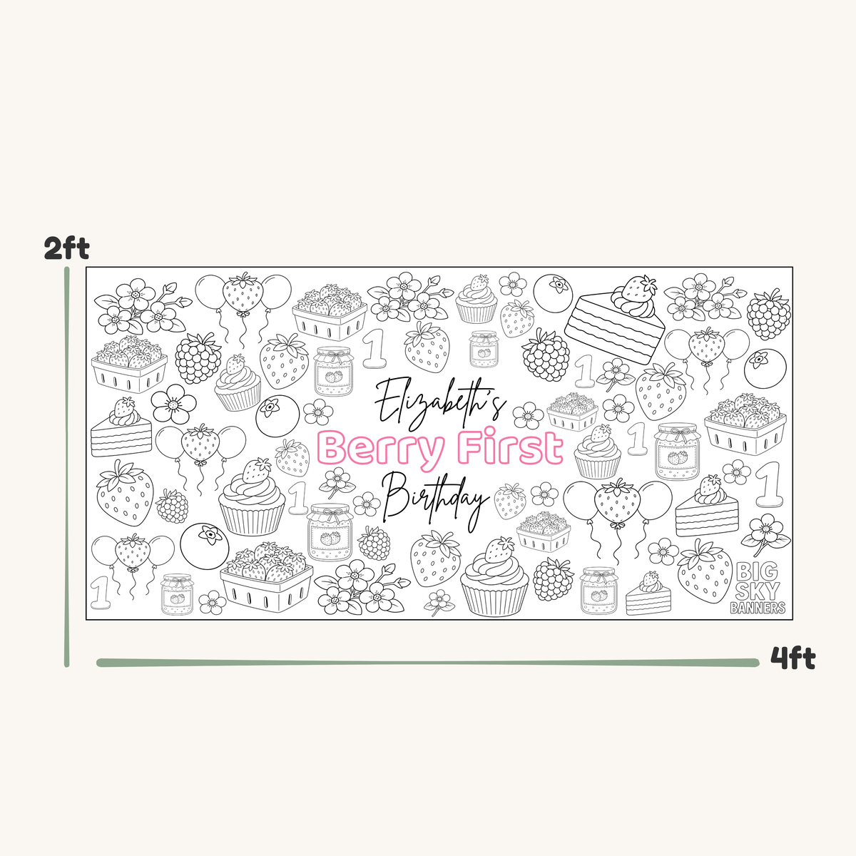 Berry First Customizable Giant Coloring Banner