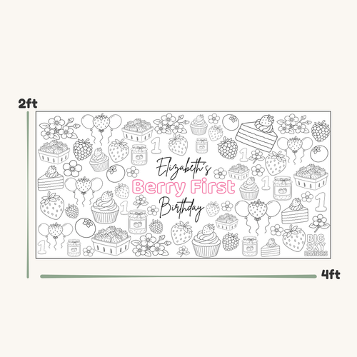 Berry First Customizable Giant Coloring Banner