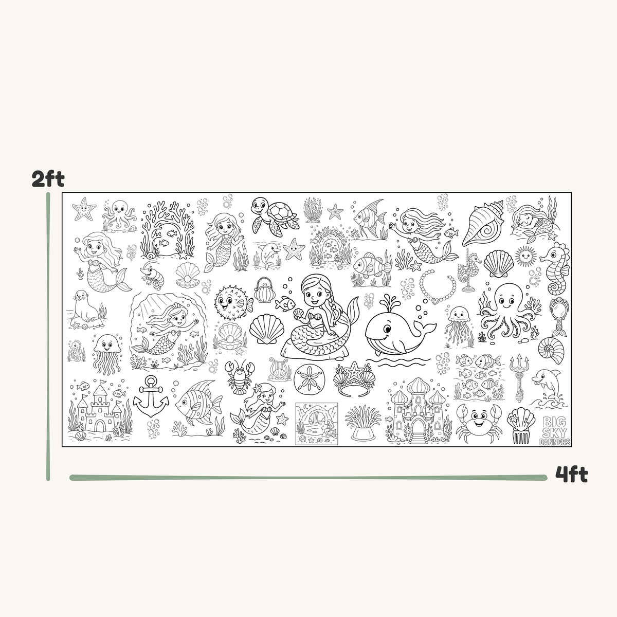 Mermaid Giant Coloring Banner