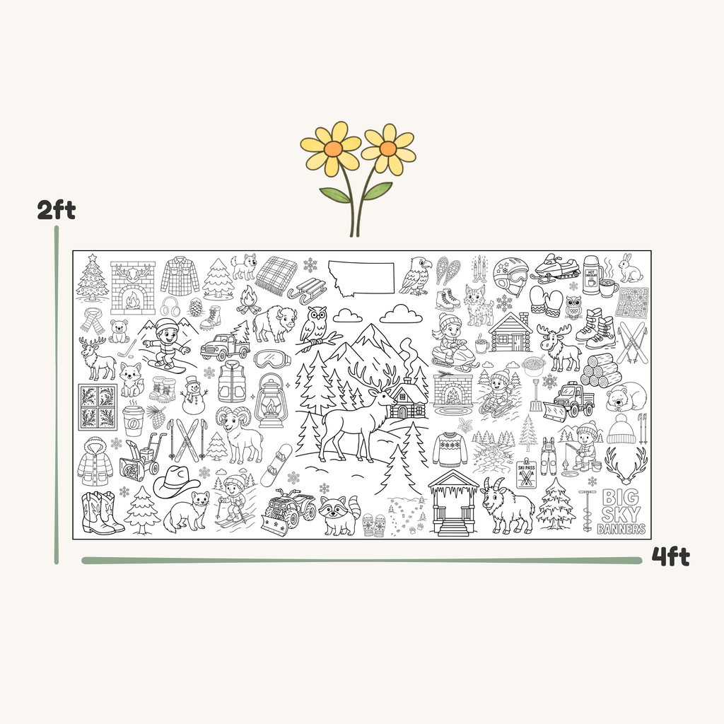 Winter in Montana Giant Coloring Banner