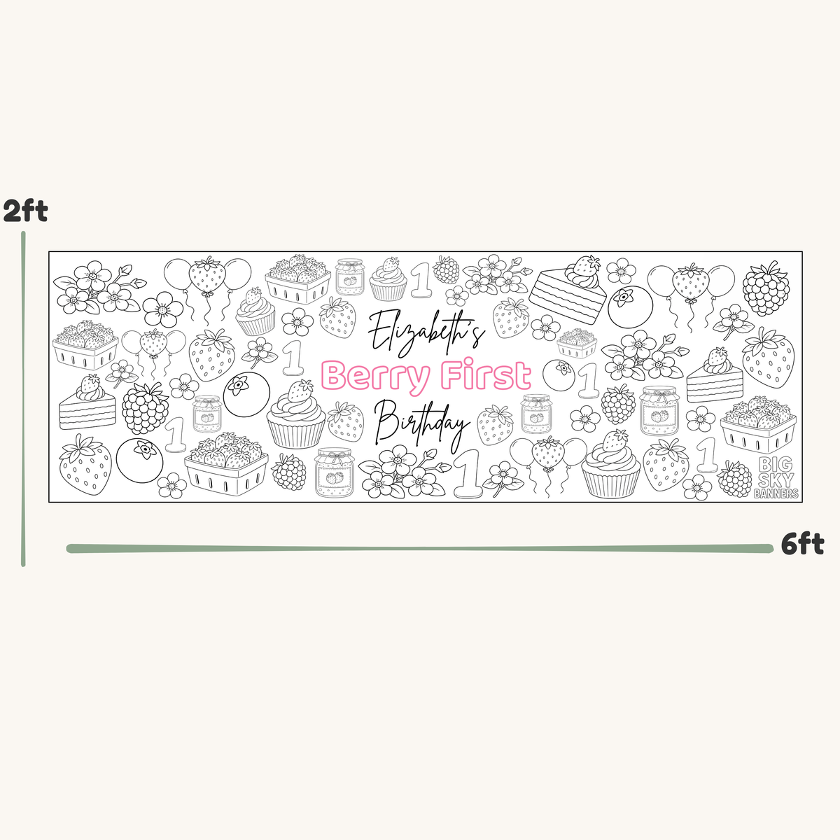 Berry First Customizable Giant Coloring Banner