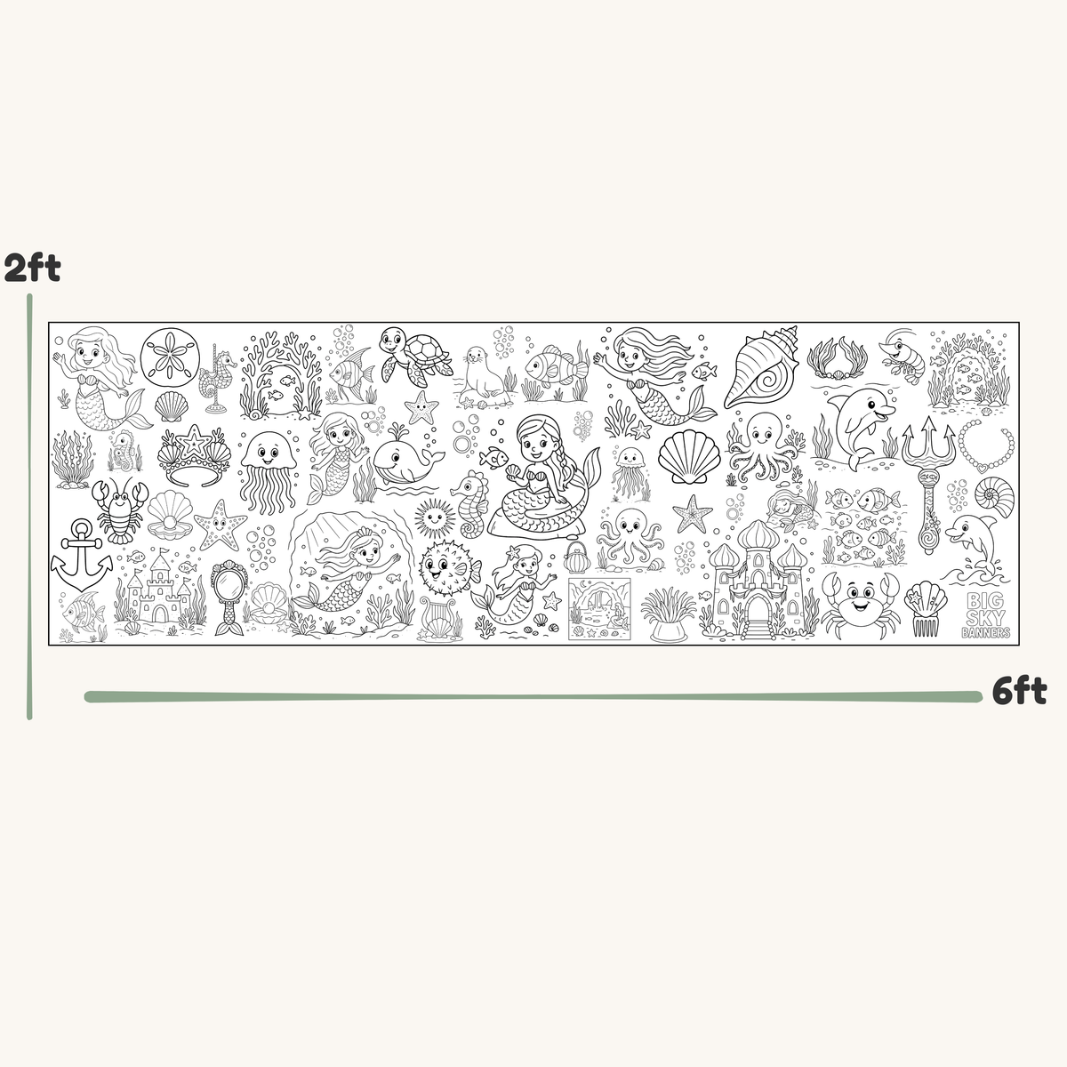 Mermaid Giant Coloring Banner