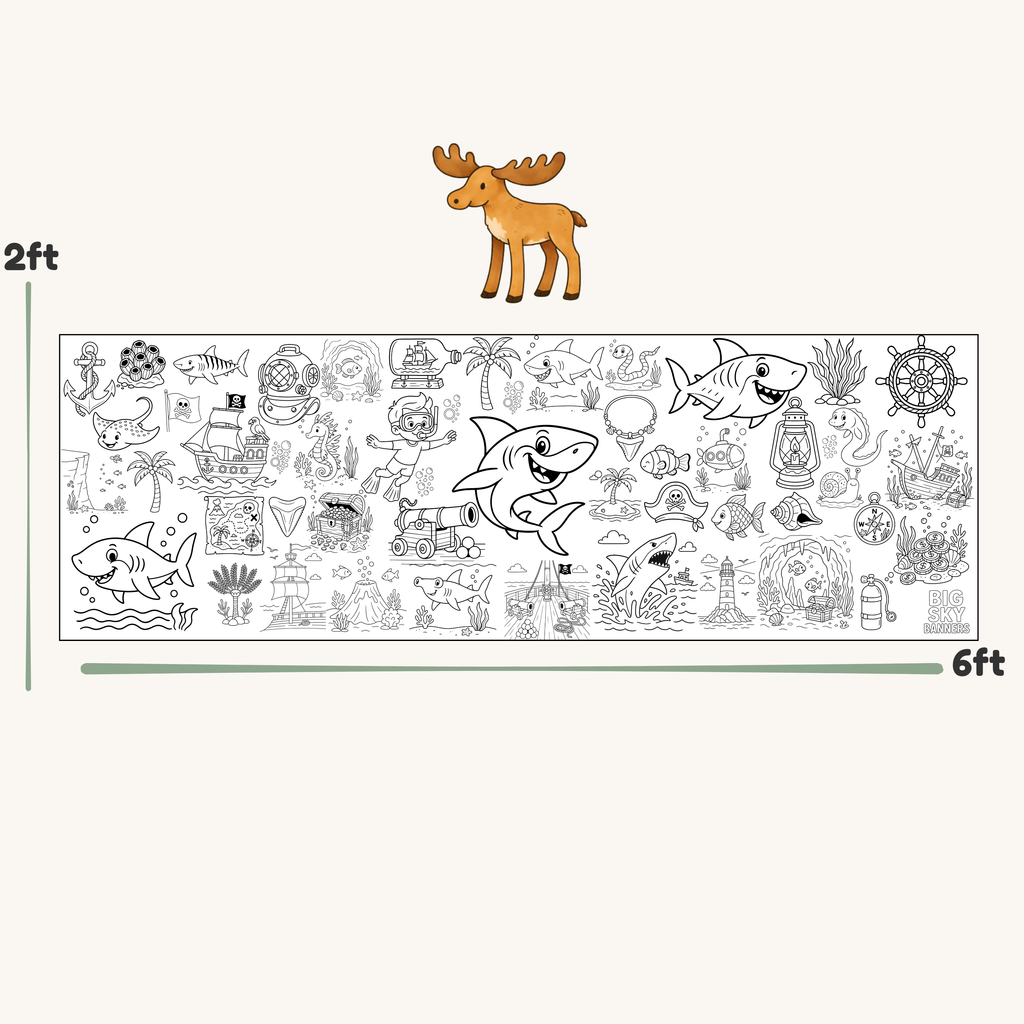 Shark Theme Giant Coloring Banner