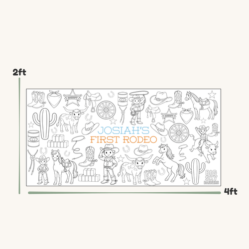 Custom First Rodeo Giant Coloring Banner
